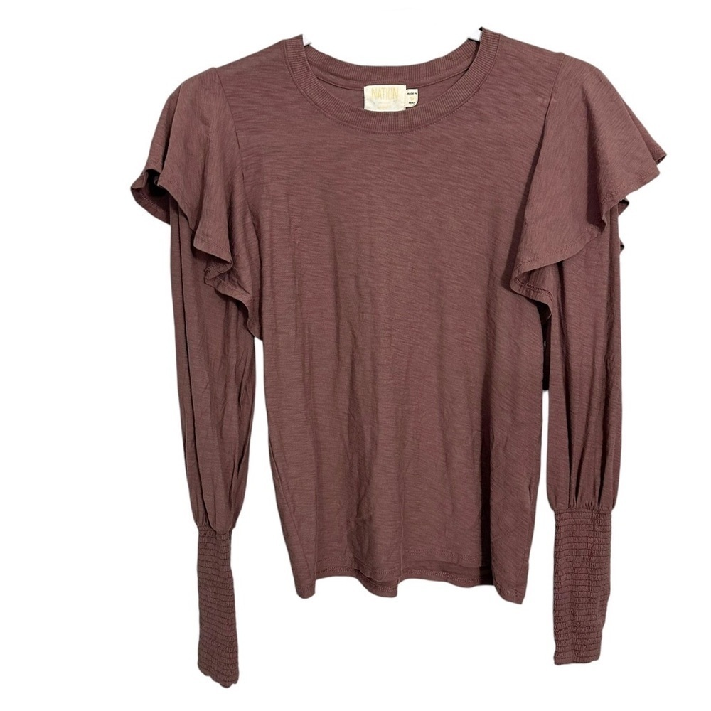 Nation LTD Reeva Long Sleeve Flannel Sleeve Knit Top